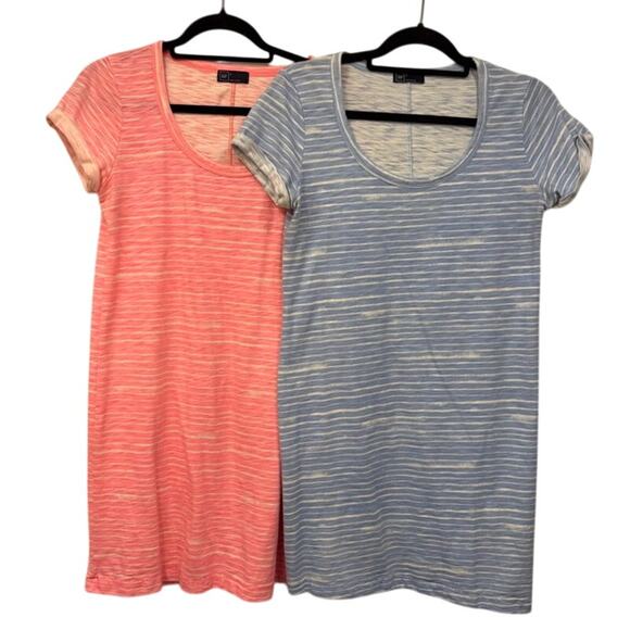 Gap LOT OF 2 T-Shirt Dresses Size Small Striped Cap Sleeve Knee Length Coastal - Picture 1 of 8